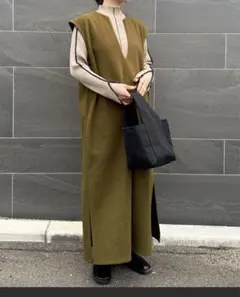 selectMOCA byson キーネックロングベストワンピース