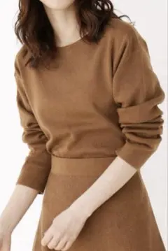 OPAQUE.CLIP 洗えるニット L ブラウン 未使用