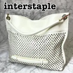 【美品】レディース ショルダーバック 牛革 パンチング ショルダーバック￼ 白