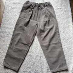 Quotidienne グレージュ　ベージュ　 コーデュロイ ワイドパンツ