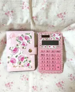 姫系♡薔薇の電卓とカード入れ♡トールペイント