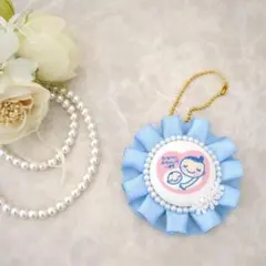 マタニティマーク　ロゼット　水色　ハンドメイド　マタニティロゼット　片面