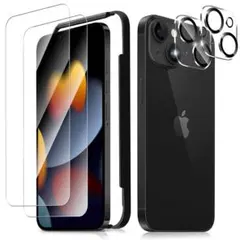 iPhone 15 Plus用フィルム（2枚）+カメラフィルム（2枚）