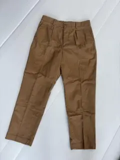 【最終価格】GLOBAL WORK ブラウン センタープレス スラックス L