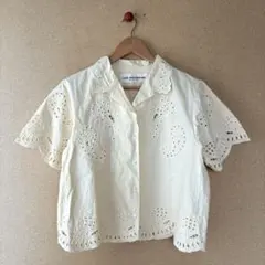 Shinzone シンゾーン コットン ペイズリー 刺繍 オープンカラー シャツのサムネイル