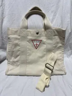 GUESS 2way キャンバス トートバッグ ショルダー