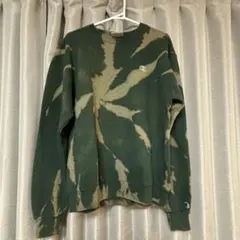 Champion スウェット タイダイ柄 短丈 00s ブリーチ加工