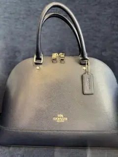 COACH ハンドバッグ ネイビー レザー