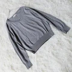 【ミッシェルクラン】 (38) Vネックドッキング薄手ニット セーター