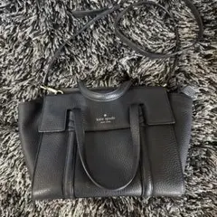 kate spade 黒 レザーハンドバッグ
