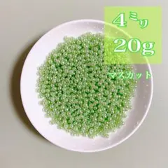 【ビーズパーツ】 4mmパール調ビーズ（マスカット）20g 約600コ以上