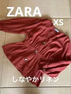 ZARAジャケット風ドルマンスリーブブラウス　XS しなやかリネン