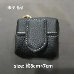 レザー ミニコインケース キーリング付き ブラック 未使用品