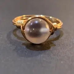 WR286G 天然石 ワイヤーリング タピオカアゲート ゴビアゲート