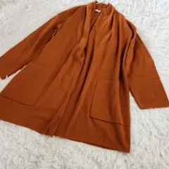 CORDIER コルディア ニット ロング カーディガン ジレ ブラウン Lのサムネイル