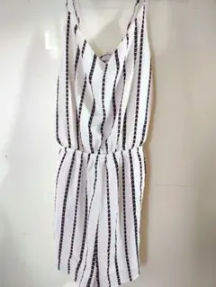 ストライプ オールインワン レディースL