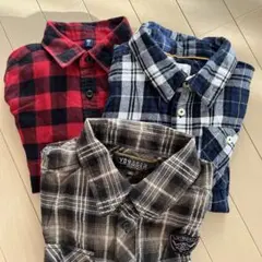 140cm 3枚セット シャツ ネルシャツ ヴォイジャー 西松屋 UNIQLO