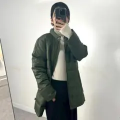 新品 Crocodile 中綿ロングジャケット カーキ 軽量 防寒 Mサイズ