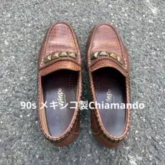 90s メキシコ製Chiamando クロコ型押し 革靴 レザーローファーY2Kのサムネイル