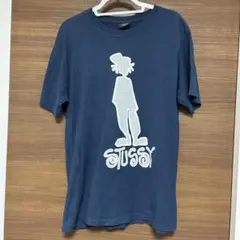 STUSSY ステューシー　シャドーマン　 Tシャツ ネイビー 前プリント　Mのサムネイル