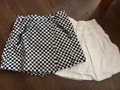 ピンクラテ　巻きスカート風キュロット&白スカートショートパンツ160cm
