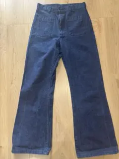 【82年実物】US NAVY ユーティリティ デニムパンツ 32XL 濃紺のサムネイル