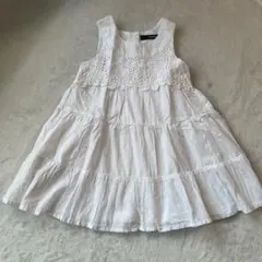 ホワイトコットンレースワンピース 1歳半〜2歳 85〜90