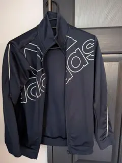 adidas 黒 ストライプ ジャケット J/M - メルカリ