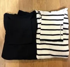 ユニクロ メリノリブタートルネックセーター 2枚セット