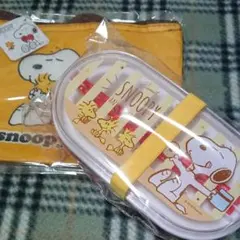 【新品】SNOOPY ２段ランチボックス 保冷温ランチバッグ セット(イエロー)