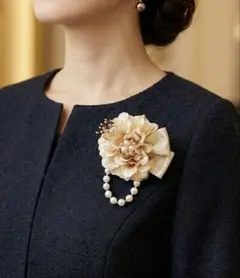 コサージュ クリームゴールド 卒業式☆卒園式☆入学式 ☆入園式