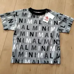 新品未使用　120　inimal　英字　総柄　半袖Tシャツ