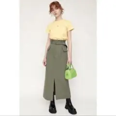 SLY HW FLAP POCKET スカート　カーキ