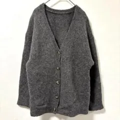 カーディガン 長袖 Vネック グレー 通勤 通学