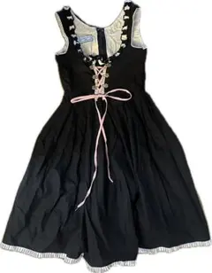 ヨーロッパ系古着 ディアンドル風 チロル風ワンピース 38