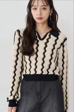 ウェーブパターンリブニット MURUA