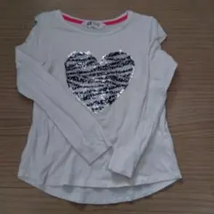 H&M スパンコール長袖カットソー