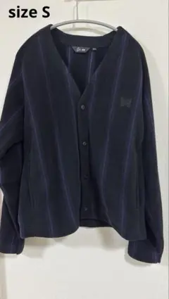 ユニクロ フリースオーバーサイズカーディガン ニードルズ 黒 S