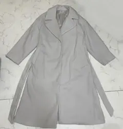 GRL グレイル リボンベルト付ロングチェスターコート アイボリー