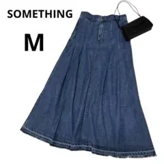 【美品】SOMETHINGデニムロングスカートフレア　レディースM 体型カバー