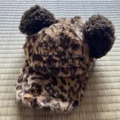 ディズニー ミッキー耳 ヒョウ柄ファーキャップ