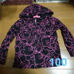 ディズニー　薄手パーカー　ミニー黒　100