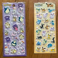 【海外限定】ポケモン2種　ぷっくり　シール　立体　マシュマロシール【正規品】
