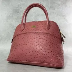 【美品】オーストリッチ ハンドバック c'est bon エキゾチック ピンク