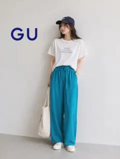 低身長ミニマムサイズジーユー　リネンブレンドイージーパンツのサムネイル