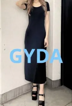 GYDA BACK OPEN カップ付きフレアロングワンピース