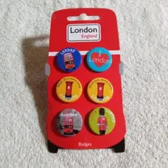 【未使用】ロンドン2階建てバス　バッジ６個セット
