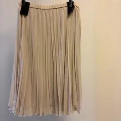 膝丈プリーツスカート ピンク・ベージュ系　2Lサイズ