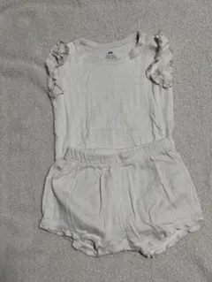 H&M 75cmオーガニックコットンセットアップ　ロンパース＋ショートパンツ