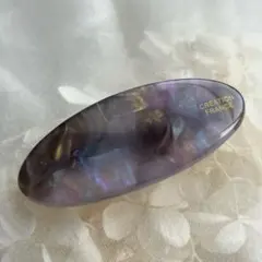 楕円形　オーバル　ニュアンスカラー　マーブル　上品　バレッタ　ヘアクリップ